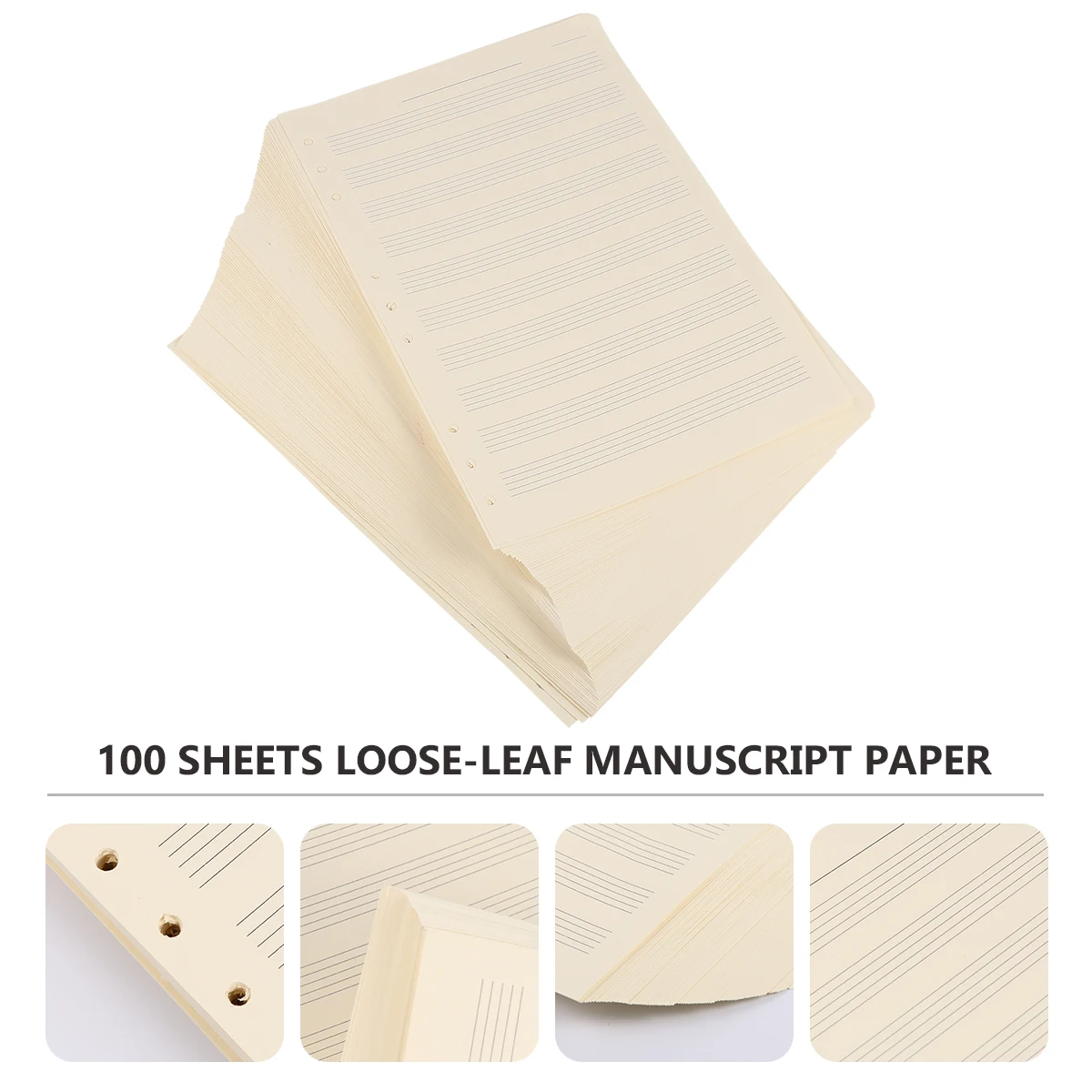 

100 Sheets Five Staff Paper Notebook Refill 3mm Spacing Blank Sheet Manuscript Loose Leaf Writing Practice