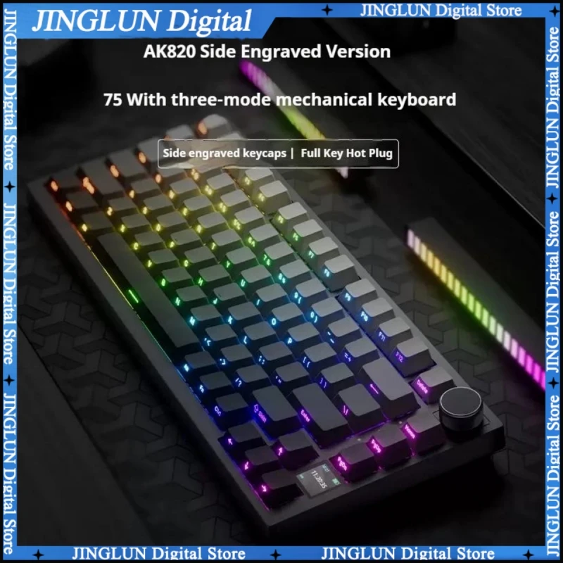 

Ajazz AK820 Mechanical Keyboards Gaming Keyboard Bluetooth Wireless Keyboard 3 Mode Hot Swap RGB Backlight Custom Gamer Keyboard