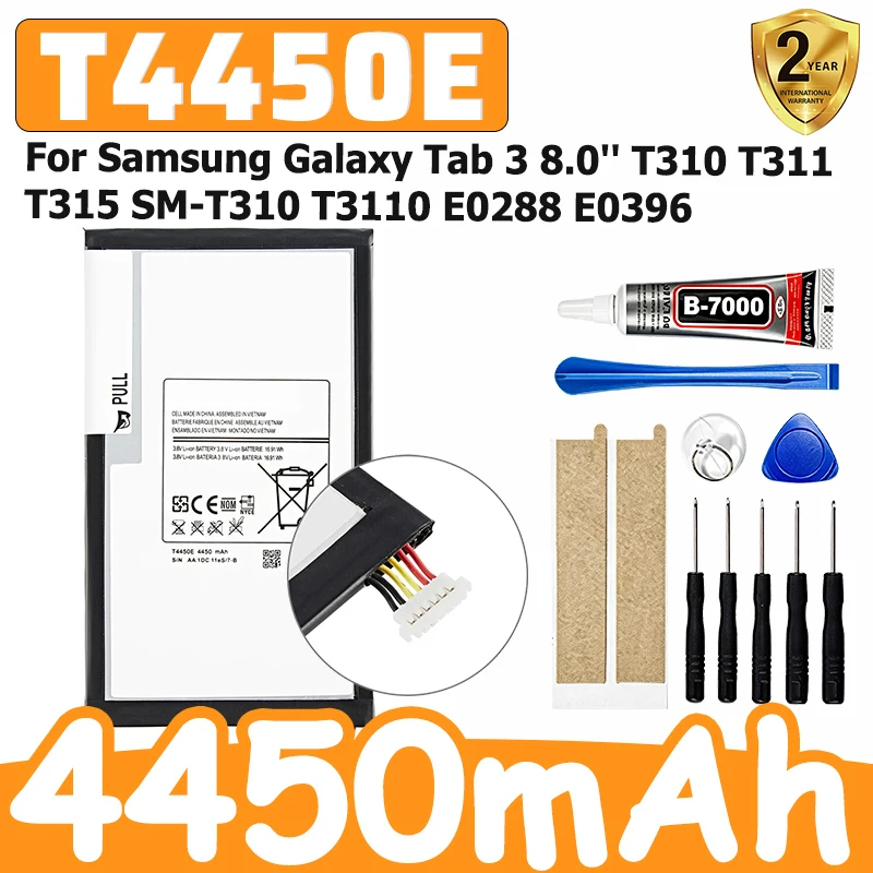 T4450E 4450mAh Battery For Samsung Galaxy Tab 3 8.0'' T310 T311 T315 SM-T310 T3110 E0288 E0396 Bateria+Tools