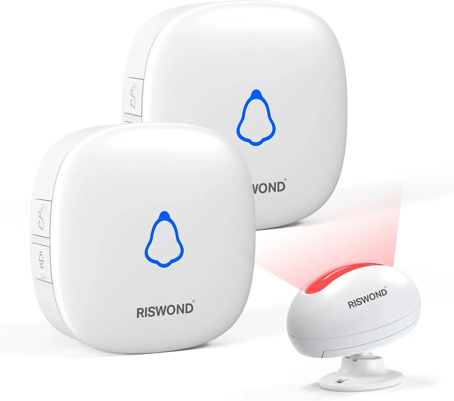 

Wireless Motion Sensor Door Chime with 1000ft Range, 32 Tunes, 5 Volume Levels - 1 Sensor & 2 Receivers