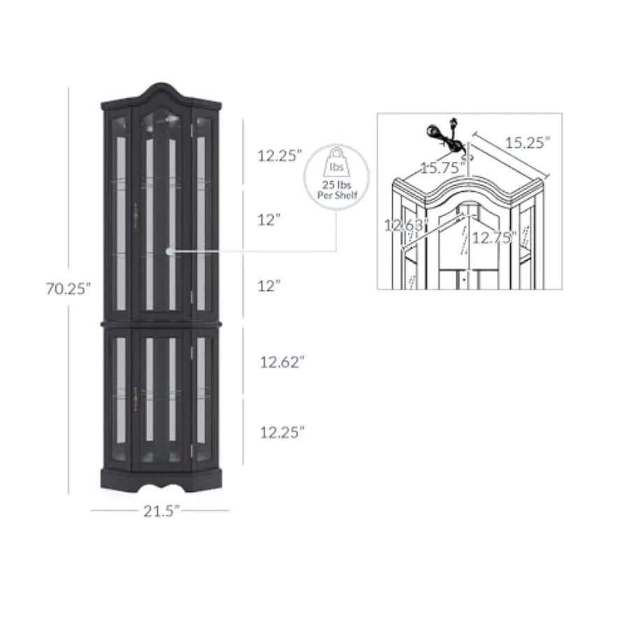 Oturma odası ve mutfak için ta - Glass Cabinet Display incelemesi ve fiyatı