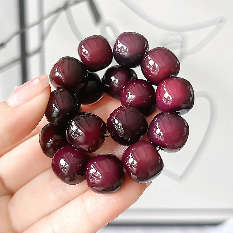 

Charm Women Bracelet Fashion Jewelry Dirty Purple Bodhi Root Student Finger Toy Buddha Beads Prayer Healing Spirit Purification