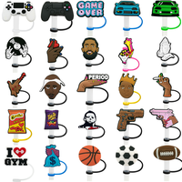 1/25PCS Silicone Straw Cover Cap Character Decoration for Cup,Silicone Straw Topper Drinking Cap,Dustproof Repeatable Straw Tip