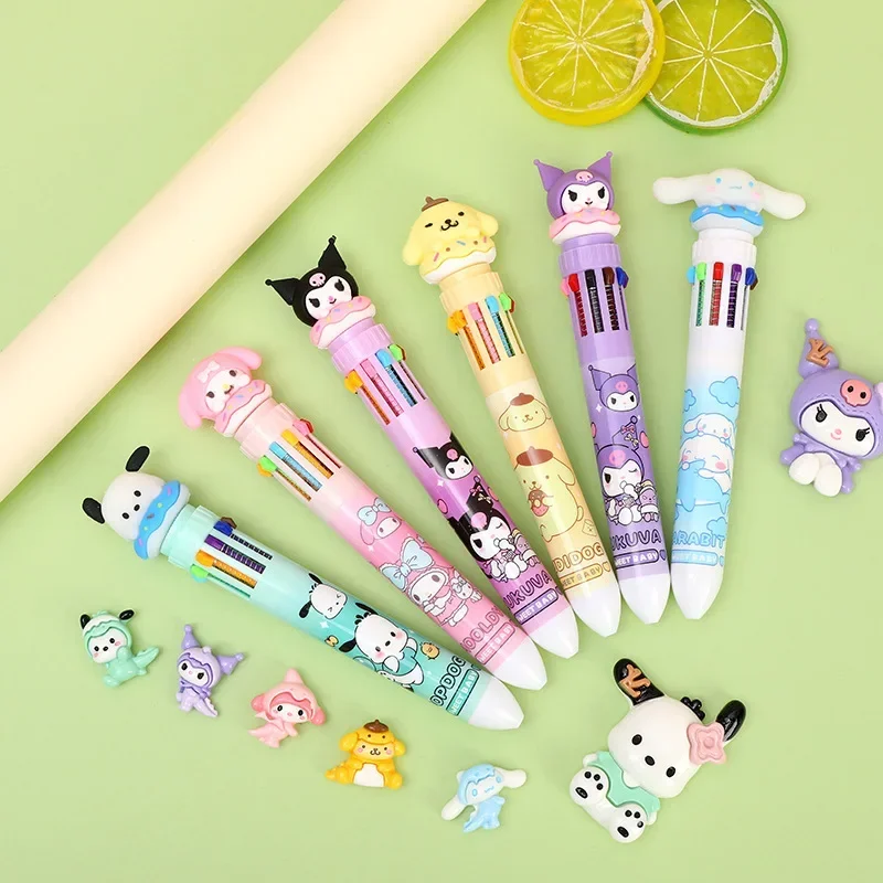 Sanliou-متعددة الألوان متعددة الألوان الصحافة العمل قلم حبر جاف ، الكرتون ، لطيف الطالب ، المحمولة حساب مفتاح علامة القلم #4