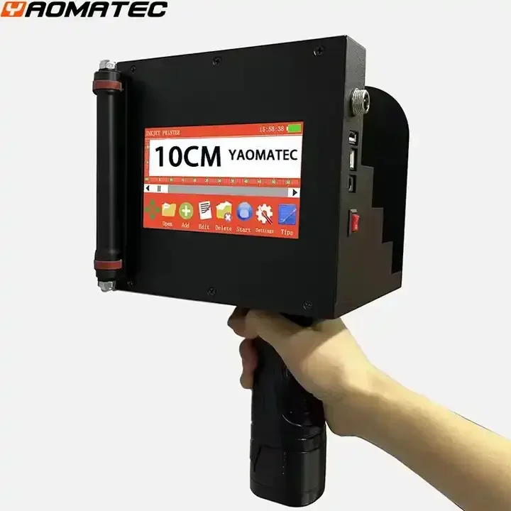 Yaomatec 10CM max printing height Batch Bottle Expiry Date Code Printing Machine Marking Handheld inkjet Printer