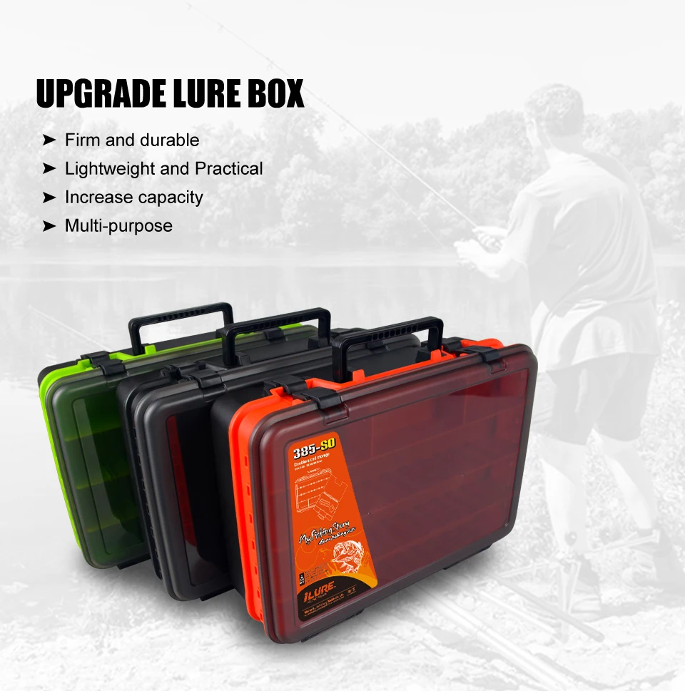 Neue Große Angelgerät Box Doppel Schicht Angeln Zubehör Kunststoff Lagerung Box Köder Organizer Karpfen Haken Container Meer Werkzeug Fall – Detail 1
