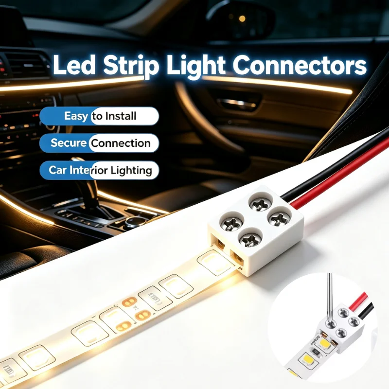 10Pcs LED Light Strip Connectors 8mm Sturdy LED Connector User-Friendly LED Connecting Versatile LED Strip Light Connectors