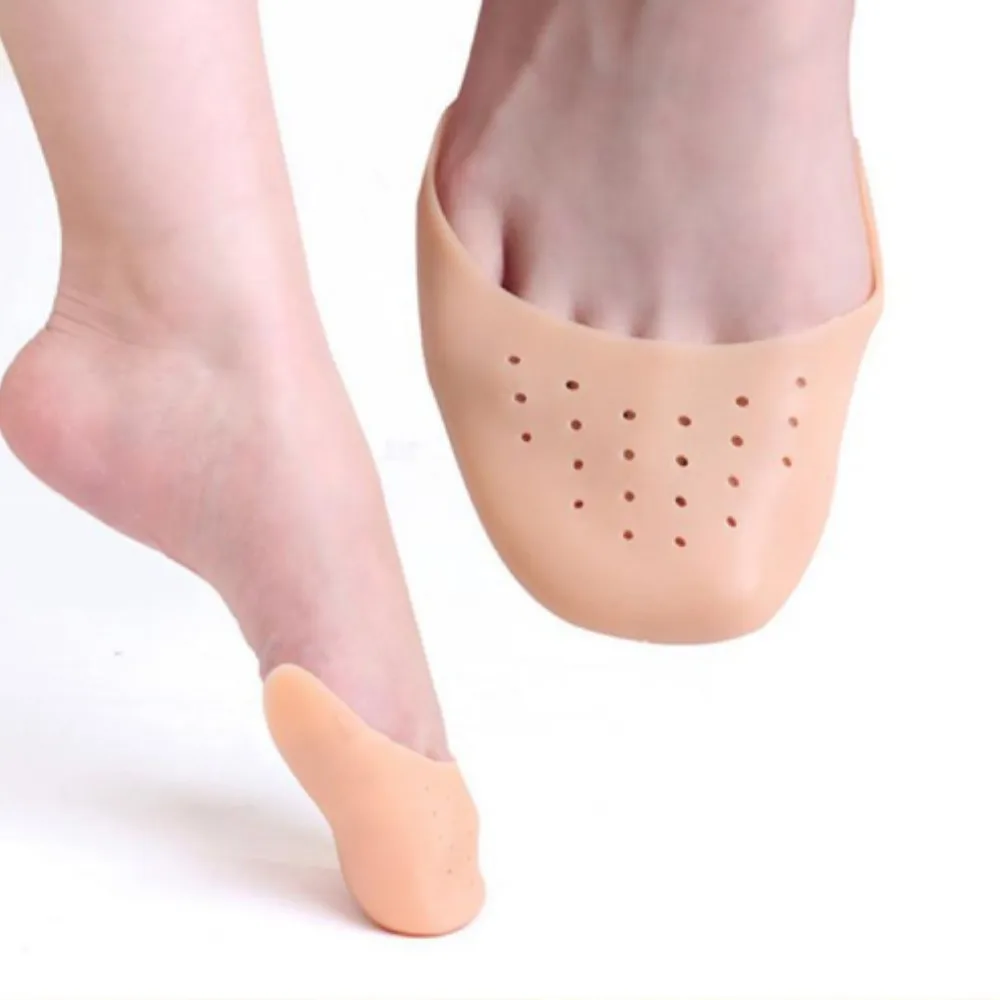 1 Pair Foot Point Pads For Ballet Dance Shoes Tip Protector With Air Hole Sole Shock Absorbing Inserts Silicone Foot Care Tools