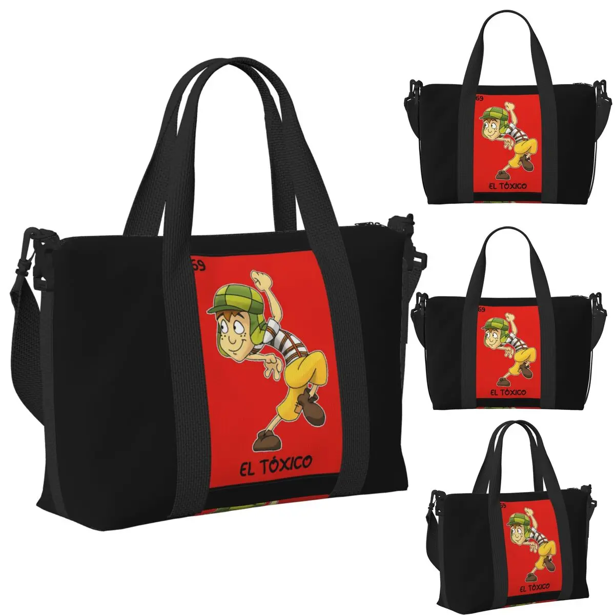 

El Toxico El Chavo Del Ocho Пляжная дорожная сумка Большая вместительная сумка-тоут для спортзала Спортивная женская дорожная сумка для покупок