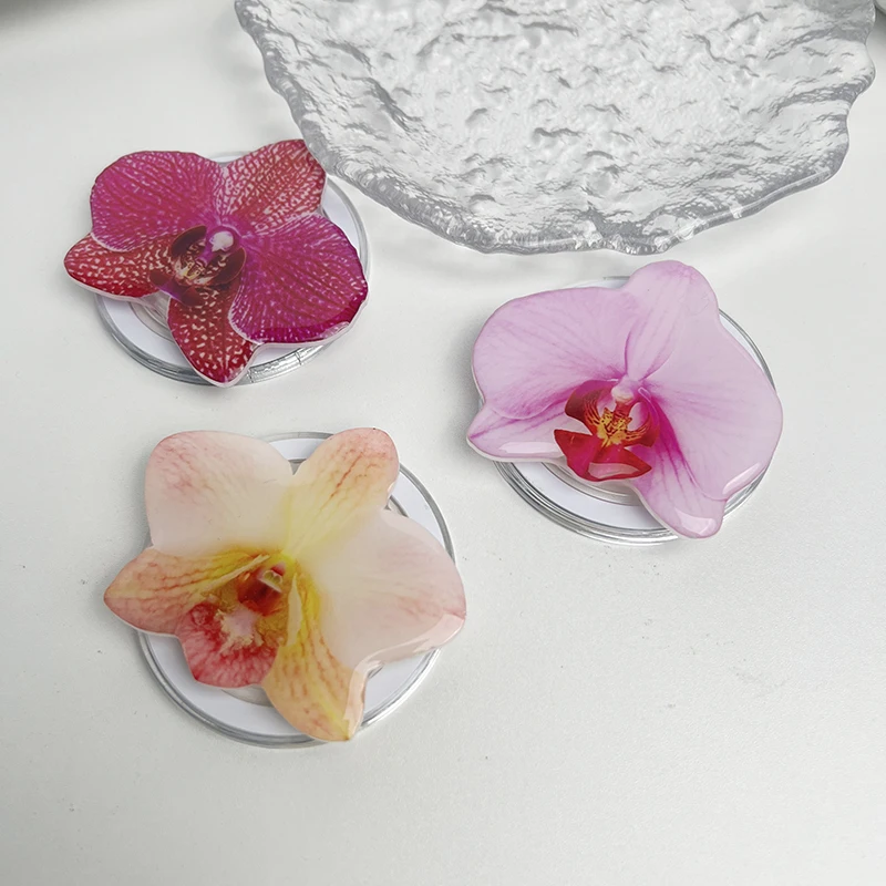 Cymbidium Mobile Phone Holder Magnetic Attraction Orchid Socket Grip For Magsafe IPhone Mac Samsung Safe Ring Finger Expanding