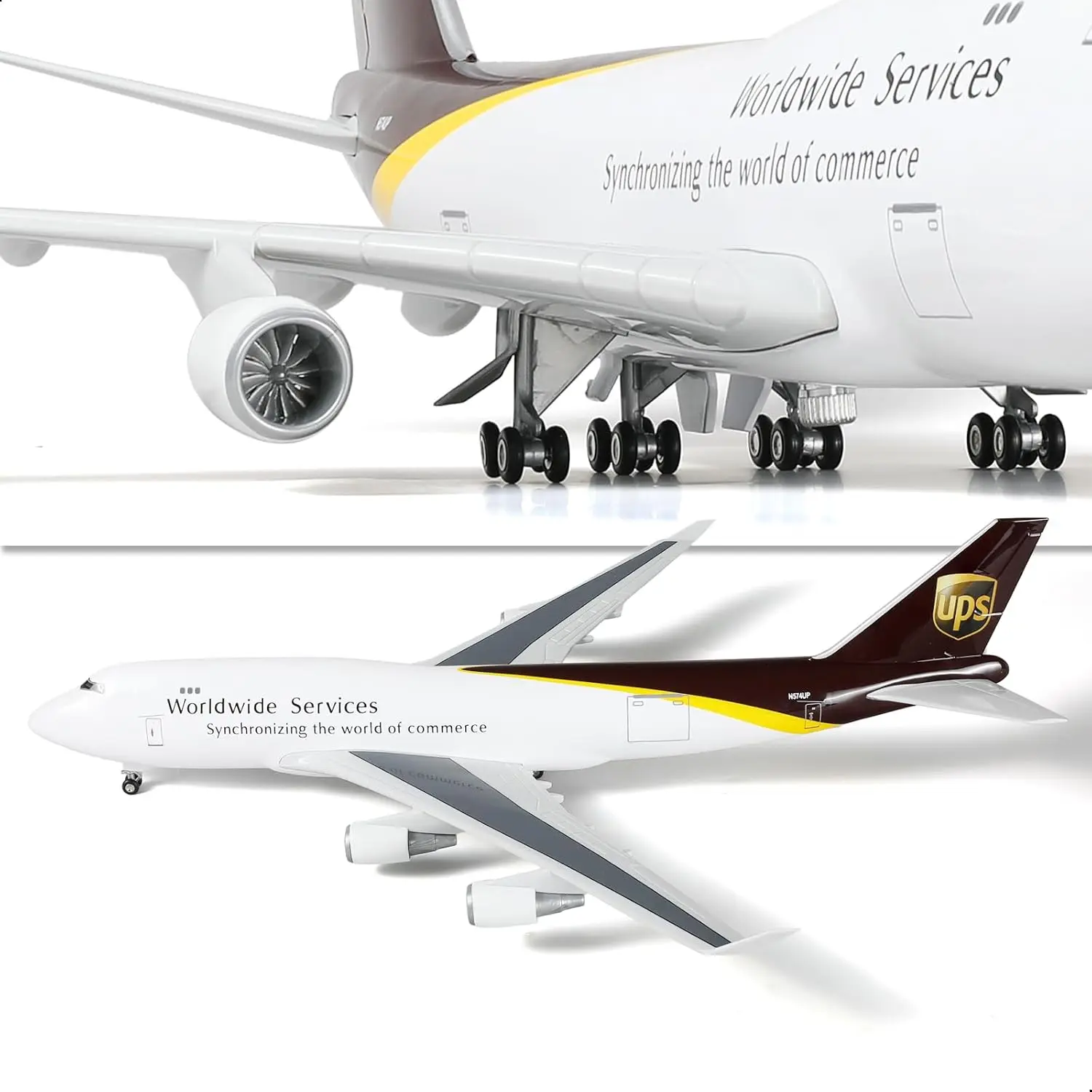 1/160 Scale Collectible Aircraft Ups B747 Die-Cast Resin Airplane Model Kit For Display Collection Or Aviation Enthusiast Gifts