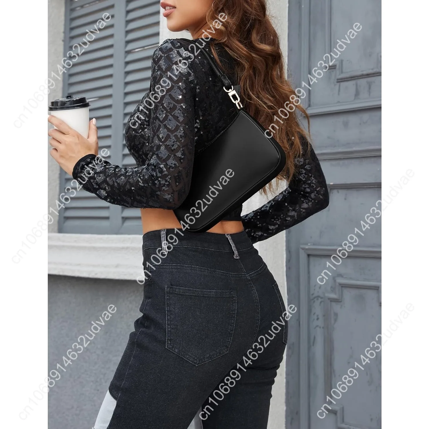 NIUEIMEE ZHOU Shoulder Bag for Women Retro Vegan Leather Classic Tote HandBags Purses with Zipper Closure