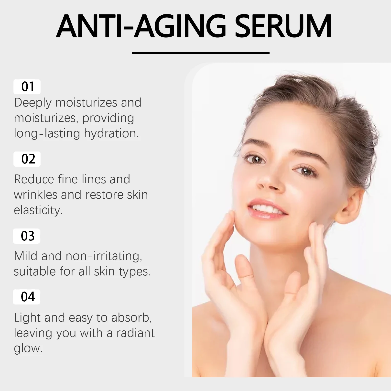 Firming Facial Serum Set with Microneedle Roller Anti-Aging Tightening Hydrating Facial Essence Fade Smoothing Skin Beauty