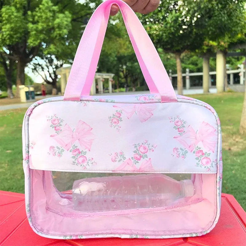 

Nylon Portable Travel Wash Bag Transparent Waterproof Hand-heldMakeup Storage Large Capacity Cosmetic Organizer Party gifts