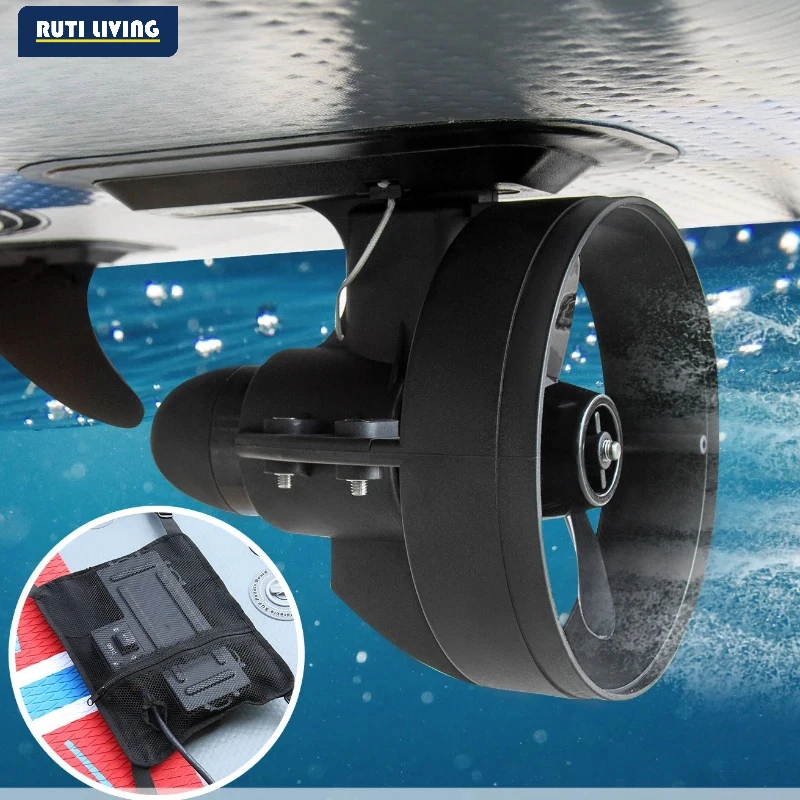 12V SUP Surfboard Underwater Thruster 216W/288W Kayak Tail Fin Propeller 1.5-2H Battery