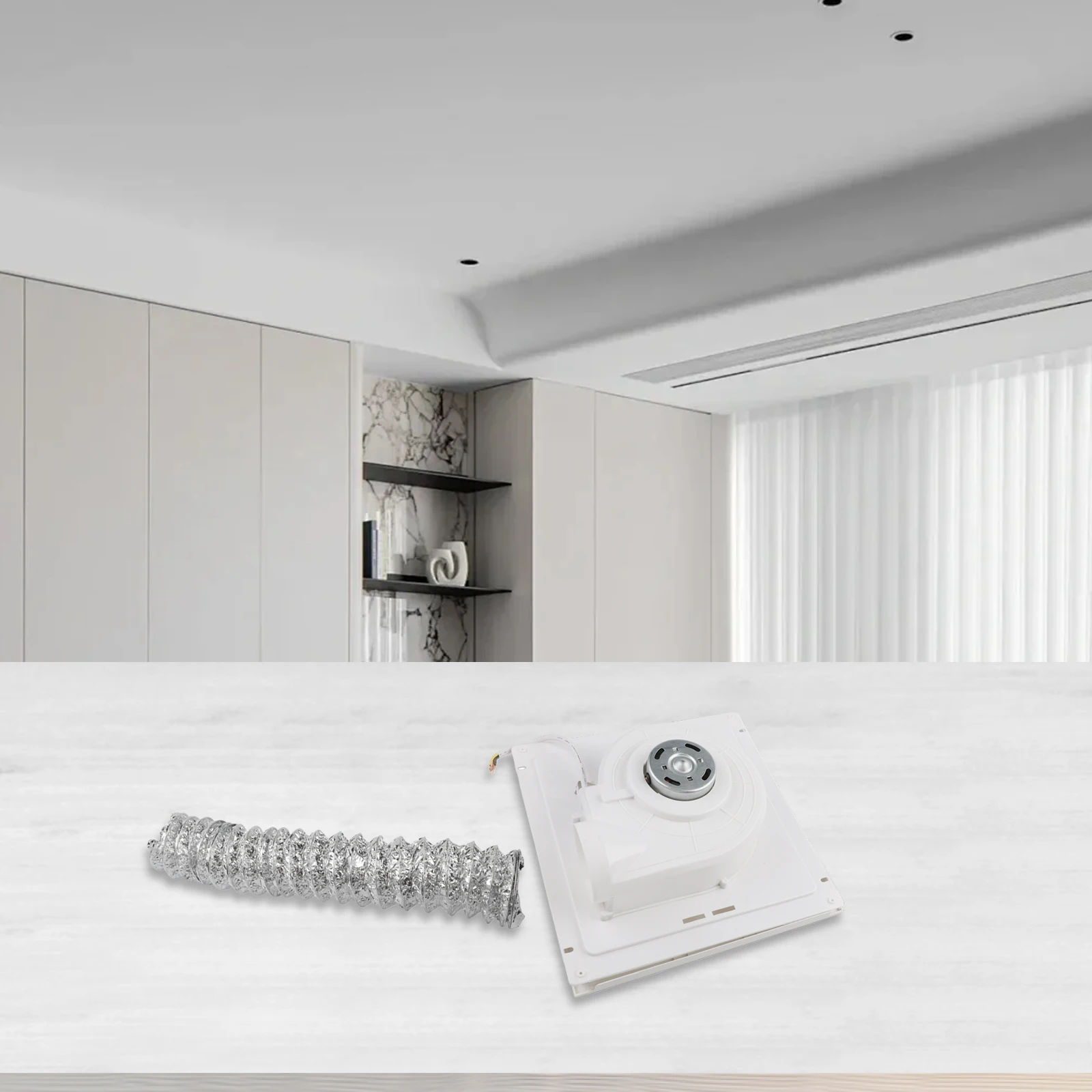 

Вентилятор 30x30 см, вытяжной вентилятор для ванной комнаты, освещение для ванной комнаты, вентиляционное решение, простая установка, легкий материал для коммутического пространства