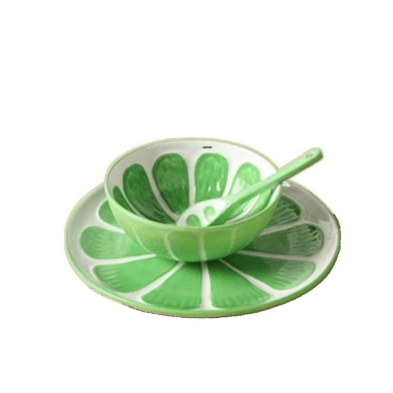 Tableware Fruit Watermelon Ceramic Dish Set Creative Personality Single Eating Bowl Spoon