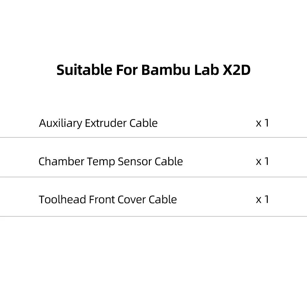 3in1 Cable Pack for Bambu Lab X2D, Aux Extruder/Temp Sensor/Front Cover Wiring Harness Replacement