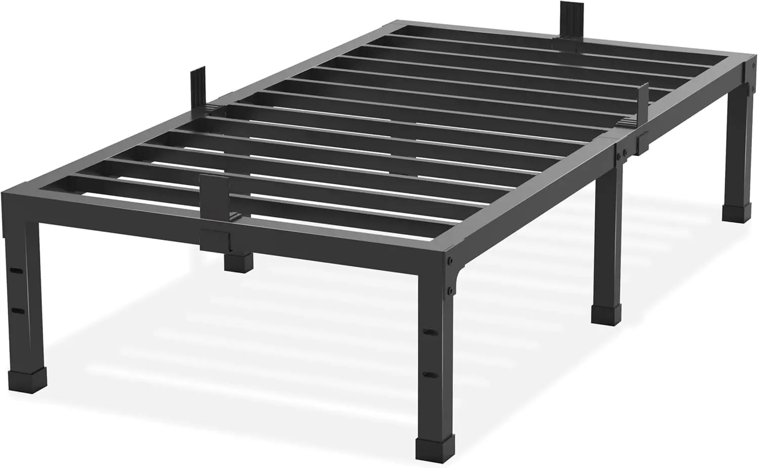 

Twin Size Bed Frames, 14 Inch High 3500 Lbs Heavy Duty Metal Platform, Mattress Foundation With Steel Slat Support/No Box