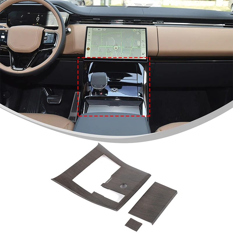 

ABS Oak Grain/Carbon Fiber For Range Rover Sport 2024 2025 Accessories Car Interior Gear Shifting Panel Trim Sticker