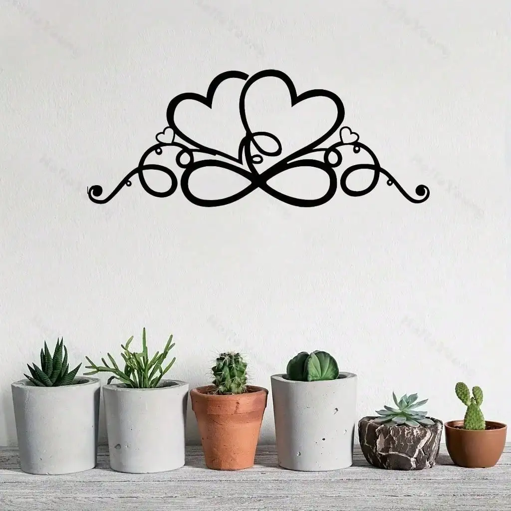 CIFBUY Vintage Heart Aluminum Wall Art Waterproof Durable Rustproof Metal Sign For Modern Home Decor