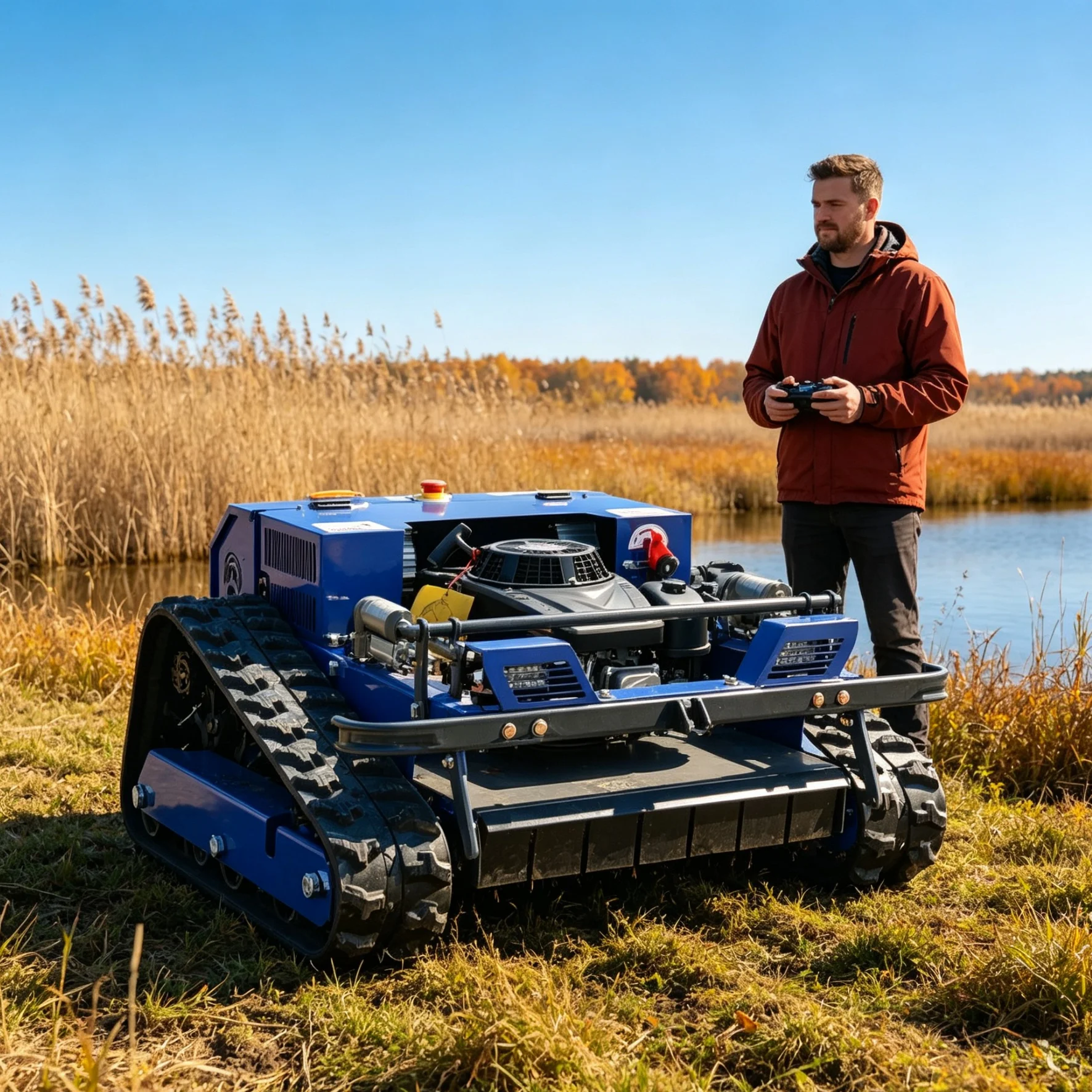Customized wireless four stroke lawn mower robot snow shovel kit optional, for four‑season lawn work on suburban pasture