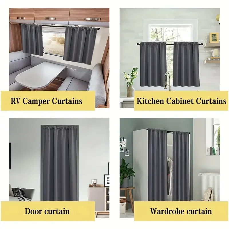 2PCS RV Window Sunshades Privacy Curtains Blackout Window Curtain Interior Accessories For Camper Caravans Motorhome Accessories