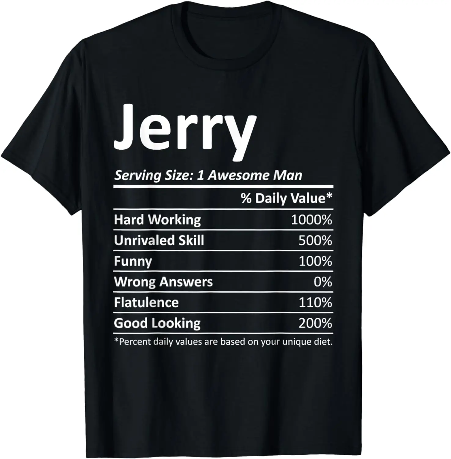 

JERRY Nutrition Funny Birthday Personalized Name Gift Idea T-Shirt