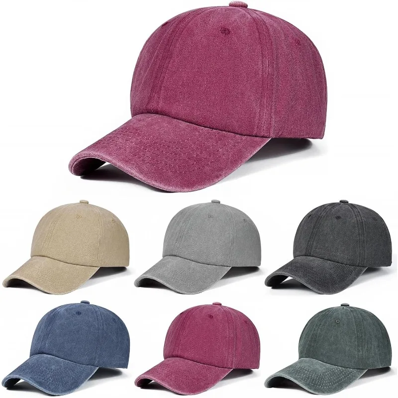 

6 Pieces Toddler Baseball Cap Kids Adjustable Washed Cotton Baseball Hat for Boys Girls(3-8 Years)