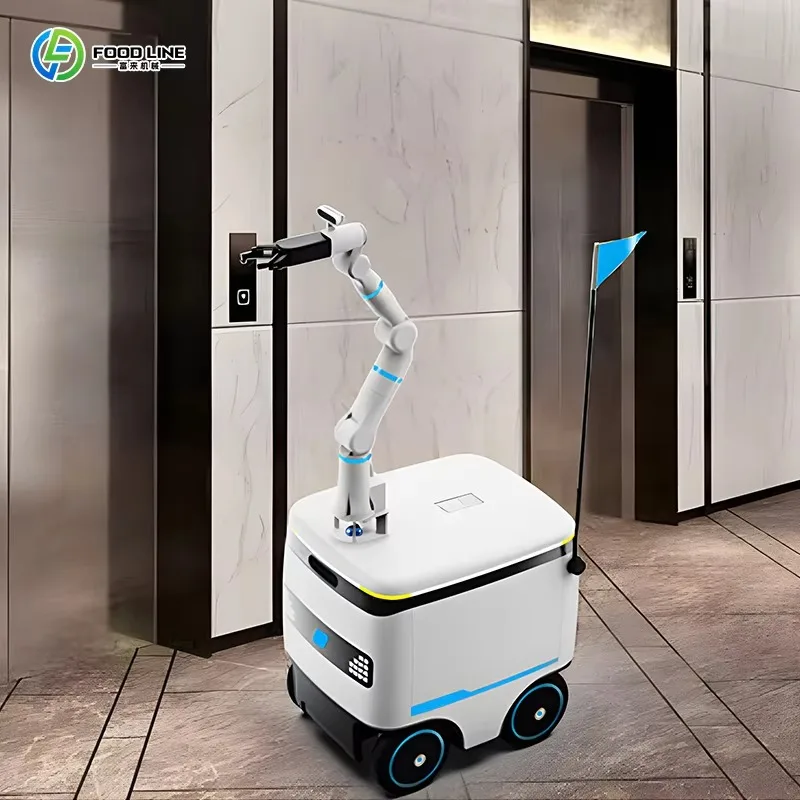 Custom Intelligent Logistics Robot with Grab Arm for Office Precise Parcel Placement, Smart Building Navigation