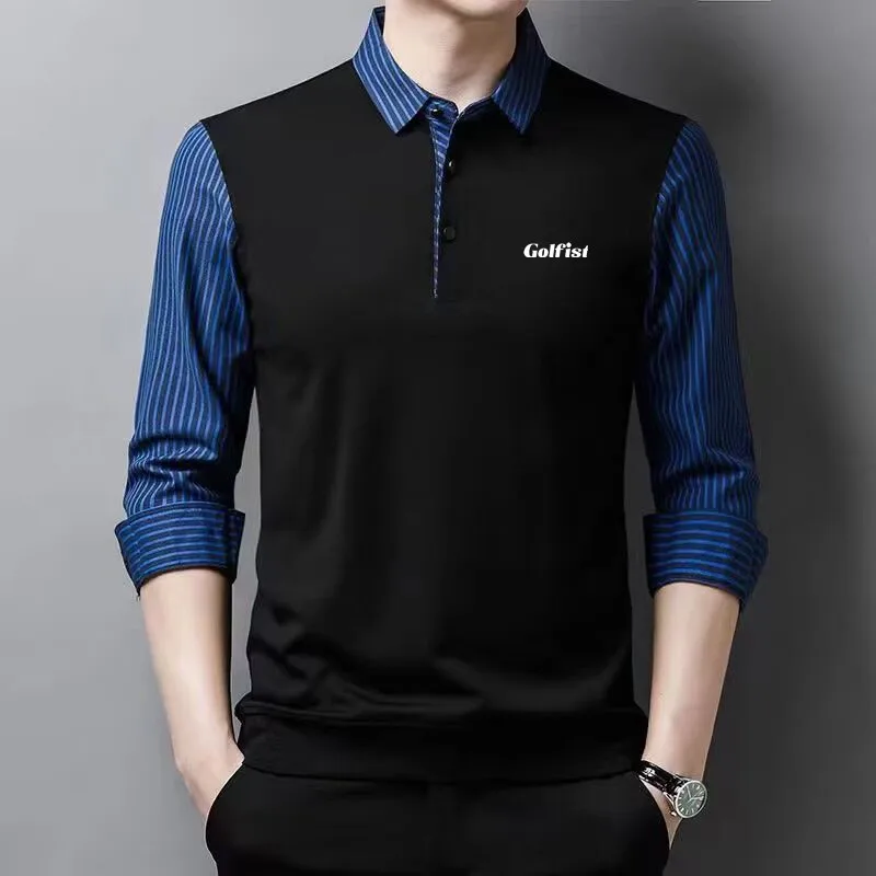 2024 Golf Wear Men\'s Golf Clothing Quick-Drying Spring lapel top Loose Elastic Shirts Moisture-Wicking 2024 Golf Wear Men