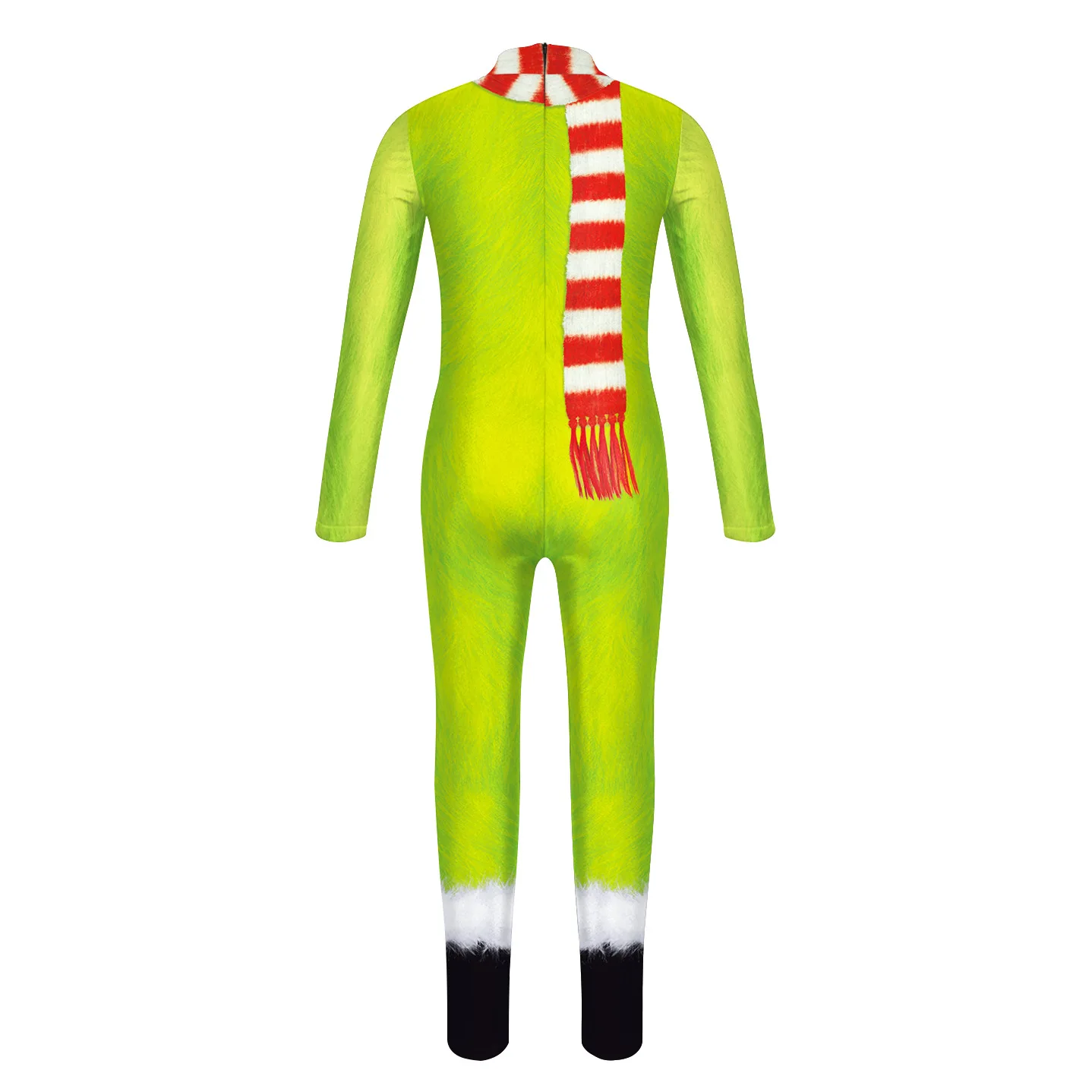 Cosplay Costume for Children Green Pattern Cartoon Printed Jumpsuit Boys Girls Zentai Suit Christmas Party Clothes Kids Gifts