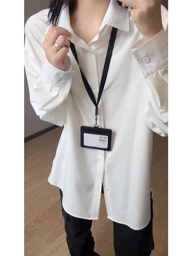 

Bla Long Sve irt Men's Women's Autumn High-End Feeling Haome Inner Wear Drapey Suit Inner Wear DK orm irt Jaet