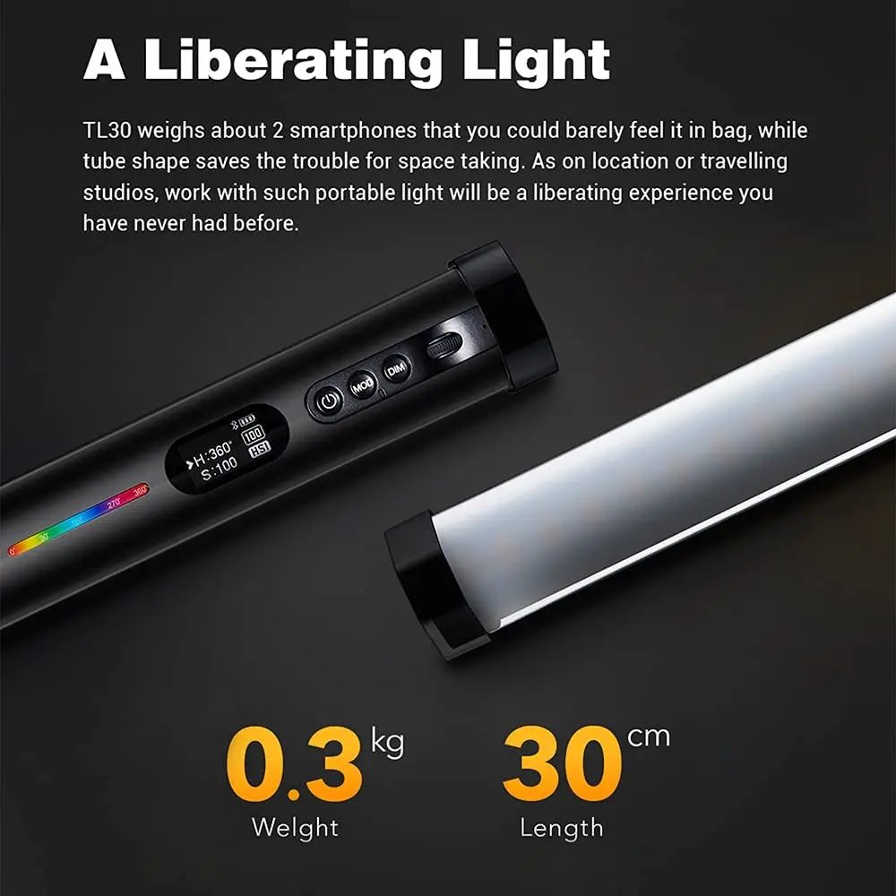 Godox TL30 Pavo Tube Light RGB Color Photography Light Handheld Light Stick with APP Remote Control for Photos Video Movie Vlog