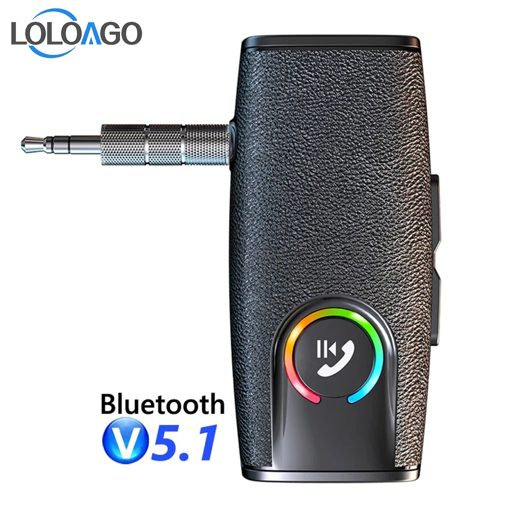 

LOLOAGAO Car Bluetooth 5.0 Receiver 3.5mm AUX Adapter TF Card Car Music Mp3 Player with Mic Wireless Handsfree Car Kit