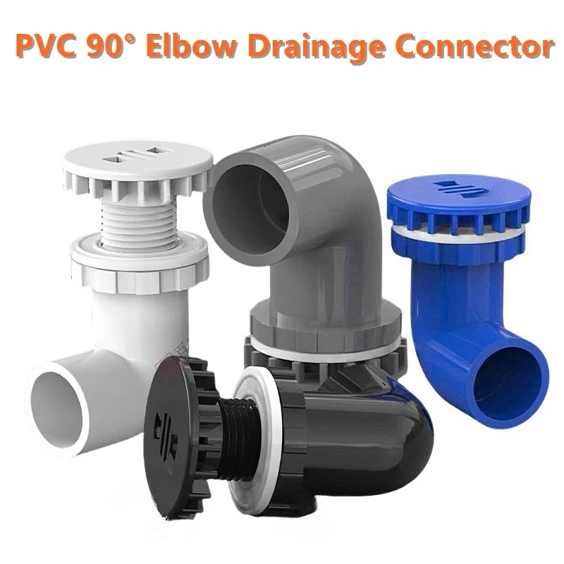 1PC I.D 20~50mm PVC Aquarium 90° Elbow Drainage Connector Garden Irrigation Water Supply Tube Fittings Fish Tank Overflow Joints