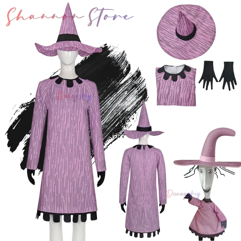 

Хэллоуин Ведьма Косплей Шок Костюм Кошмар Необычное Фиолетовое Платье С Шляпой Для Женщин Карнавальные Вечерние Наряды