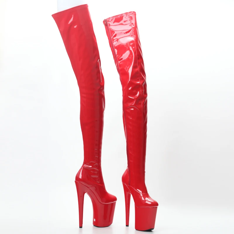 2023 Patent Leather Women Thigh High Boots,Platforms Fetish Pole Dancing Shoes,Long Botas,Custom Colors,Plus Size 46,Dropship,