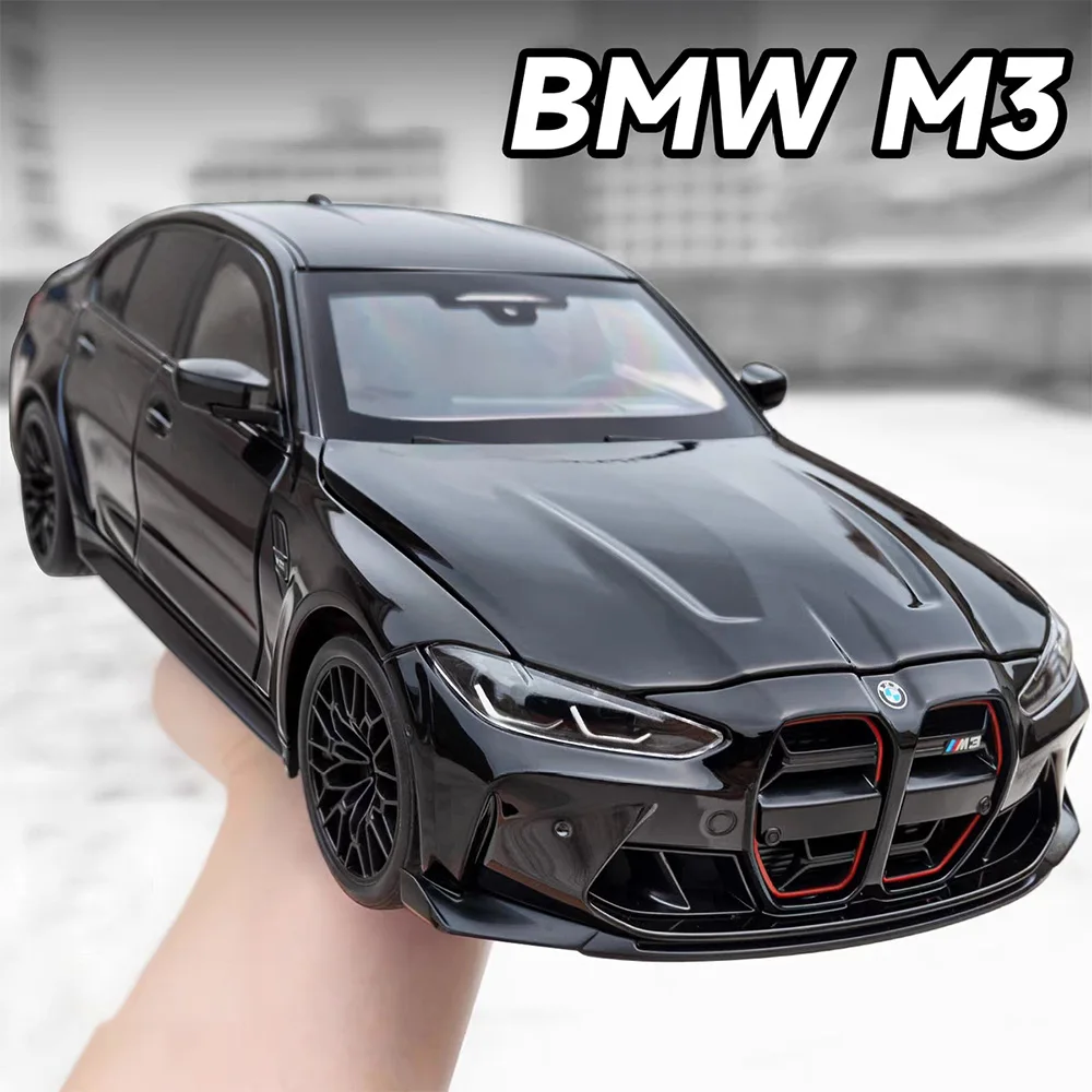 Model samochodu sportowego BMW M3 CS LCI w skali 1:18, odlewany z metalu, zabawka ze stopu, otwierane drzwi, kierownica sterowana przednimi kołami, amortyzacja, samochody, prezenty dla przyjaciół.