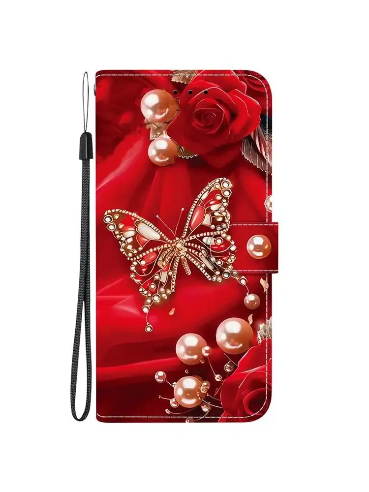 Eleganckie, kolorowe etui na telefon z motywem kwiatowym do Samsung Galaxy A15 A05 A25E SC-53F A35 A25 A55 5G, magnetyczne, skórzane etui z klapką, urocze. — zdjęcie produktu 7