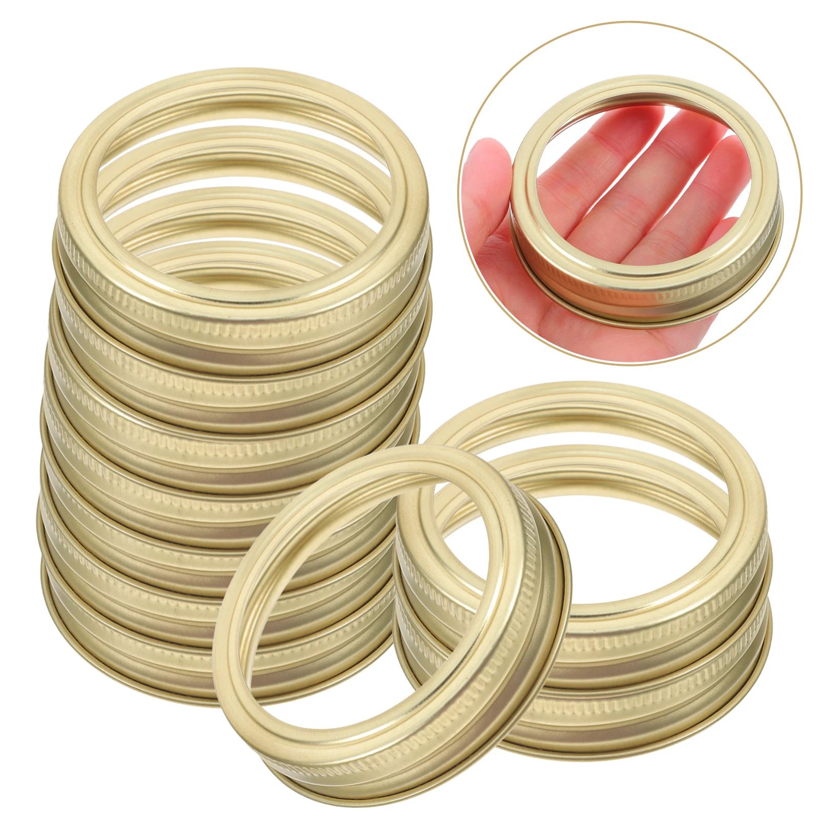 

20Pcs Jar Lid Screw Rings Tinplate Split-Type Canning Supplies for Mason Jars Reusable Sealing Bands for Jams Teas Nuts