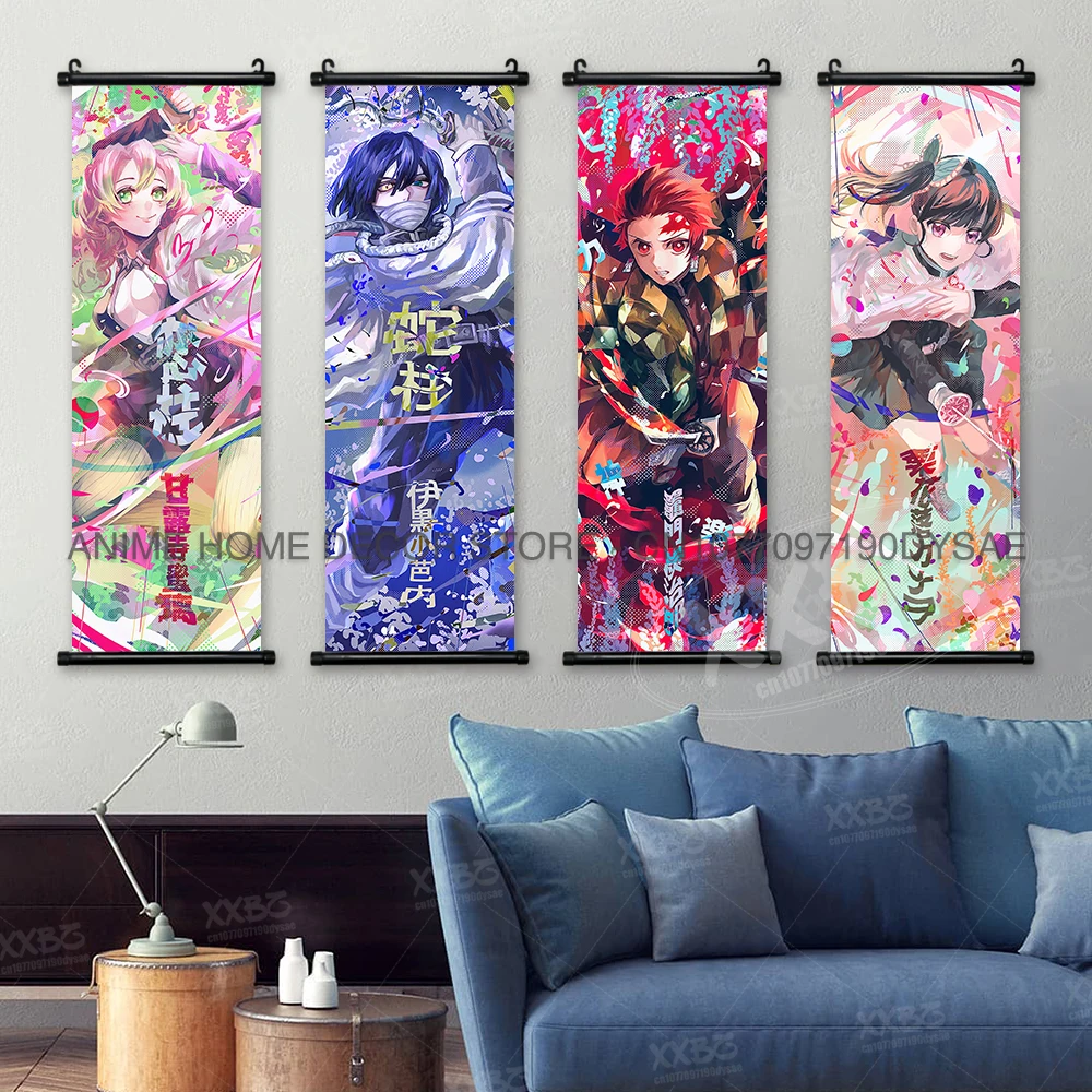 Demon Slayer Poster Kamado Tanjirou Scroll Picture Nezuko Hanging