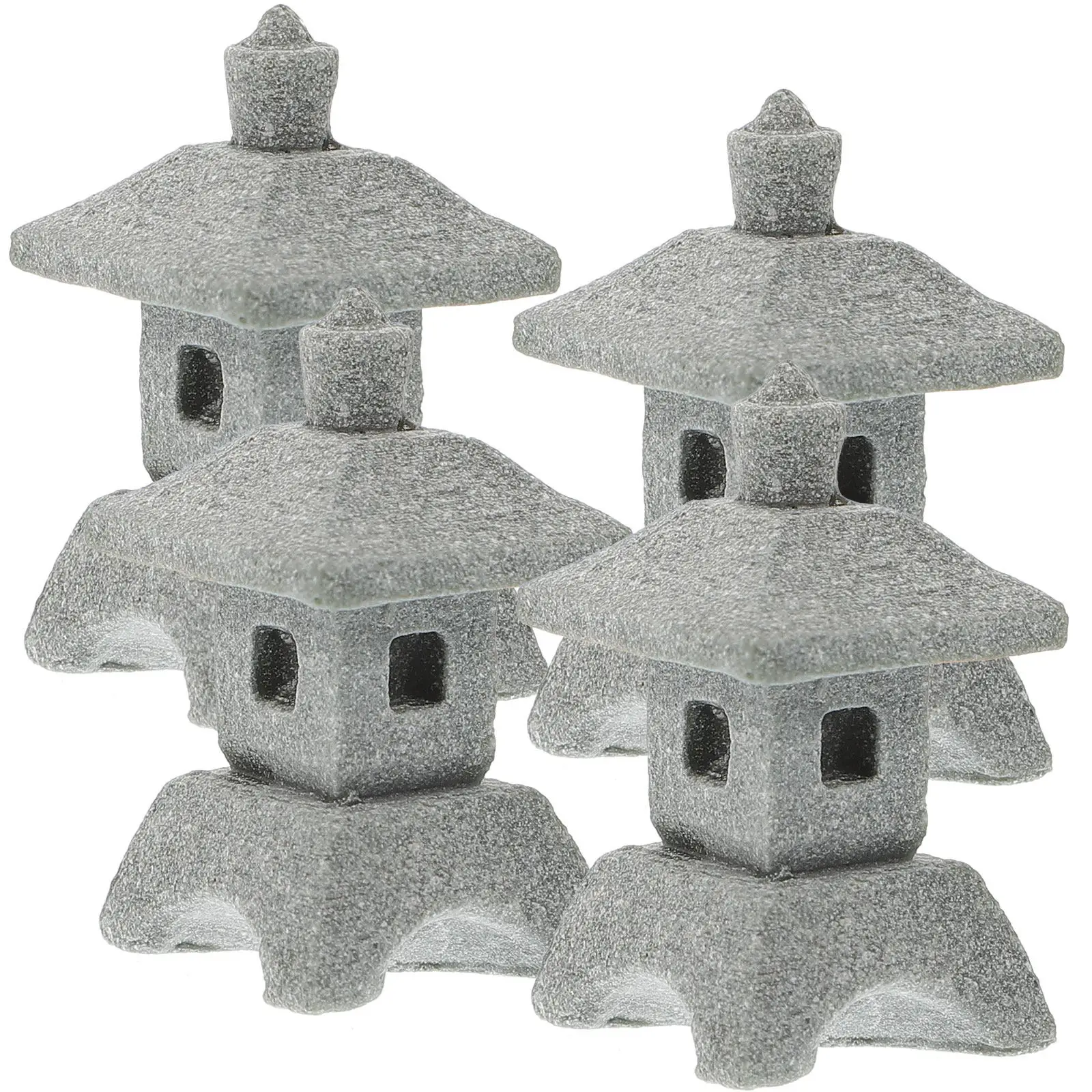 Lifelike Chinese Pagodas Sandstone Ornament Delicate Mini Garden Bonsai Micro Landscape Decor Yard Decoration