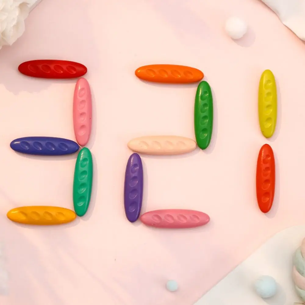 12/24/36 Colors Plastic Plastic Crayon Do Not Dirty Hands Washable Painting Tools Peanut Shaped Erasable Colored Crayon Students