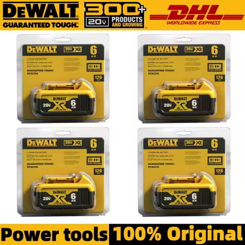 100% Original 6Ah 20V Original Dewalt Power Tool Battery DCB206 DCB206 20V Battery DCB205 DCB200 6ah Battery