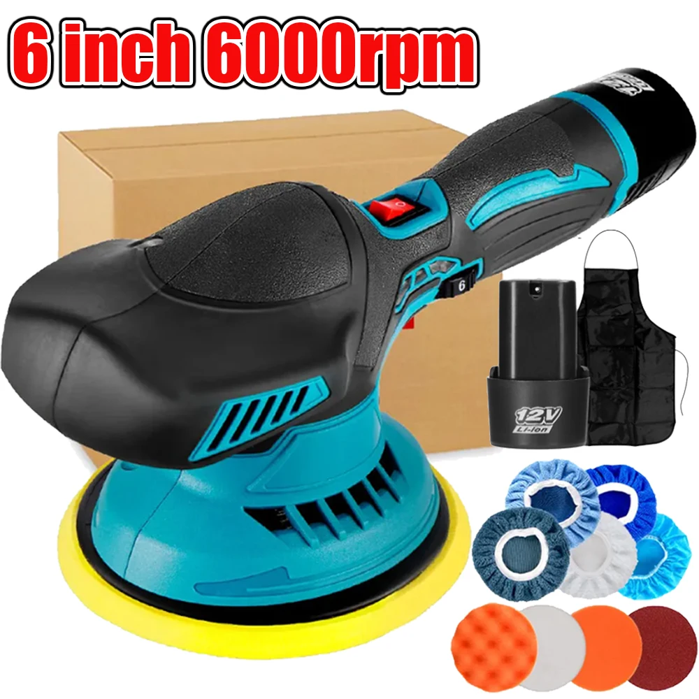 Cordless Excêntrico Car Polisher 8 Engrenagens de Velocidades Ajustável Elétrica Auto Polimento Máquina Multifuncional Metal Enceramento Madeira