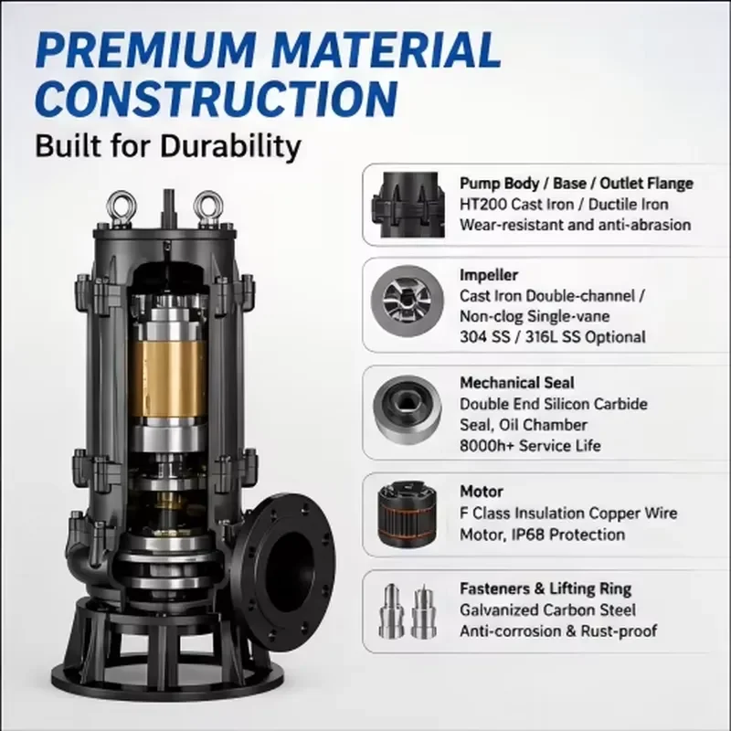 50QWE Explosion-Proof Submersible Sewage Pump Cast Iron for Chemical Station Underground Waste Water