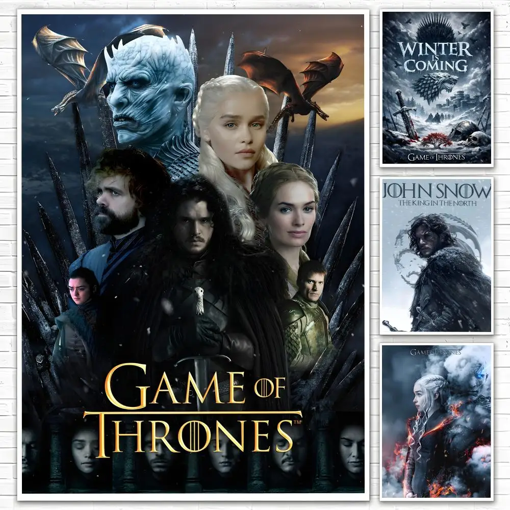 TV Series Game of Thrones Poster Poster All-match HD Waterproof Self-Adhesive Wall Art Sticker For Home Bedroom