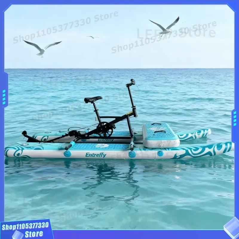 Favorite New Floating Inflatable Water Bike Pedal Boat Quick Inflation Lightweight Stainless Steel Water Bikes for Adults