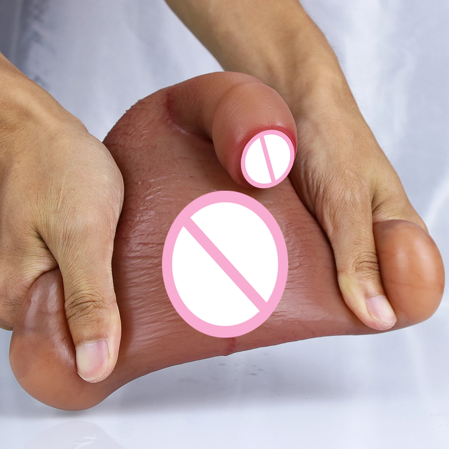 Miękki duży moszny wyciskany penisa Śmieszne prezenty Realistyczne dildo, które nie można masturbacji 2-miejscowe jaja kulki antystresowe